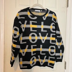 Patricia Luca Milano love sweater M/L womens euc
